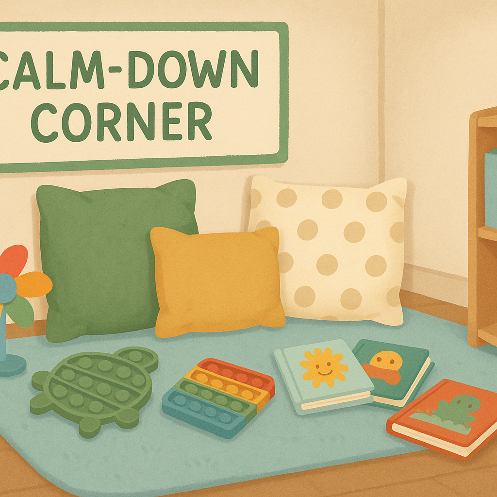 儿童冷静角的概念插图