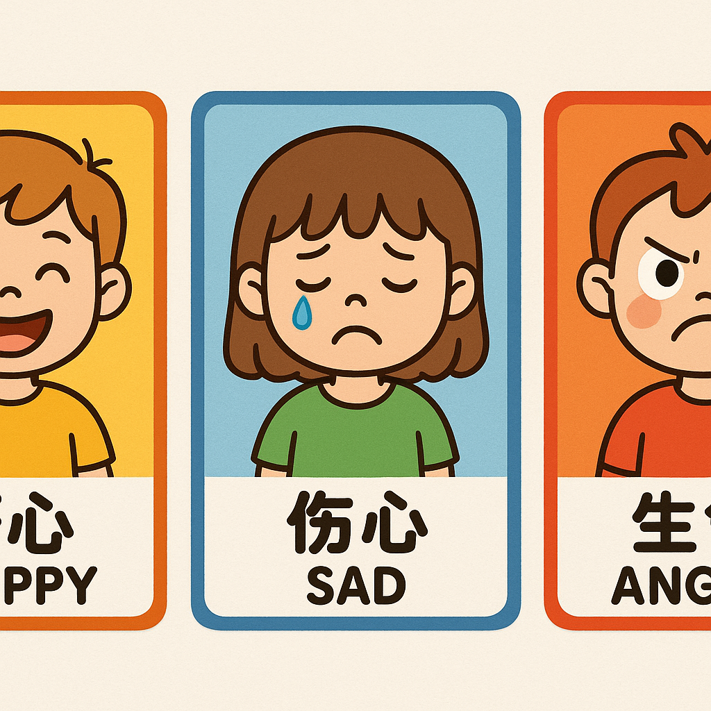 儿童情绪卡片插图